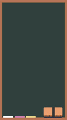 シンプルなデザインの縦長黒板のフレーム背景素材 © vdck_studio