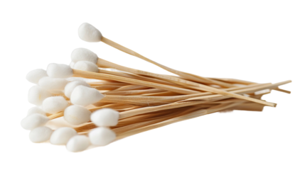 Sustainable Bamboo Ear Swabs on white background