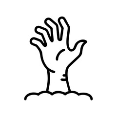 Obraz premium Halloween themed zombie hand from ground icon transparent background