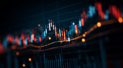 Trade business analytics graph and financial chart investment. Stock market investment trading graph and crypto currency