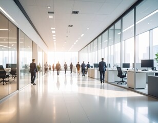 Abstract office background, with people in the background.