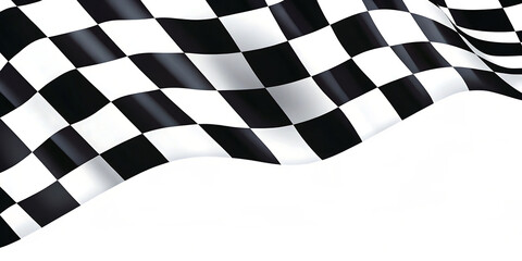 Waving checkered flag with abstract background isolated on a transparent background