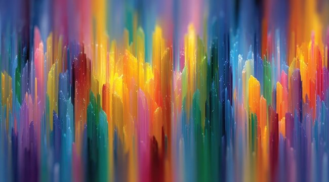 Vibrant, colorful, vertical, translucent columns