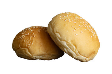 two bun with sesame seeds isolated