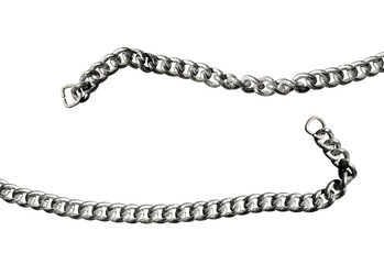 silver necklace isolated on white