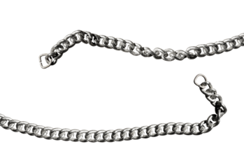 silver necklace isolated on white