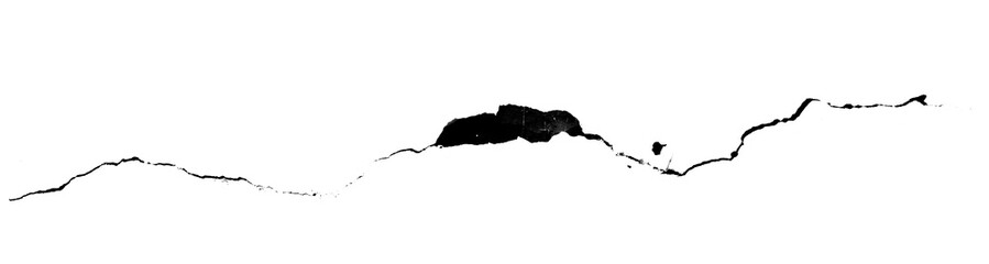 One big crack isolated transparent background png macro