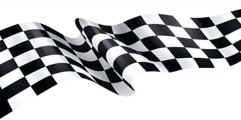 Waving checkered flag with background isolated on a transparent background racing flag