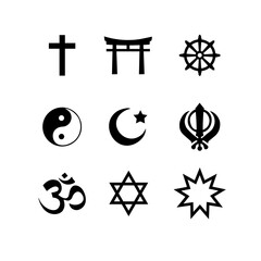 set of religious symbols