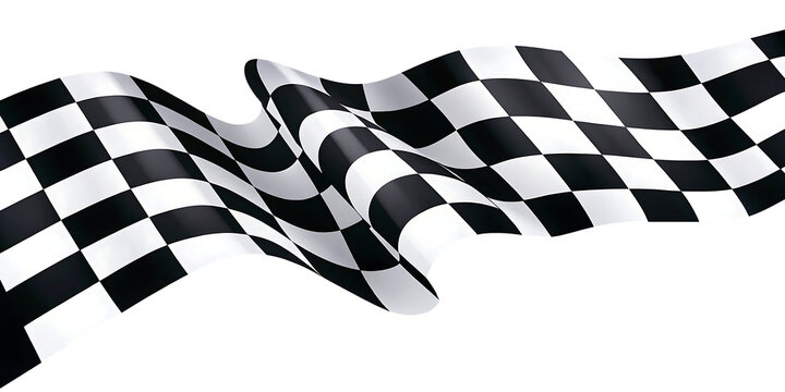 Waving checkered flag with background isolated on a transparent background racing flag