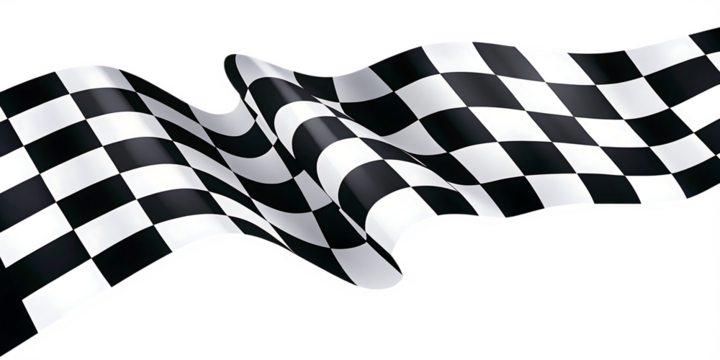 Waving checkered flag with background isolated on a transparent background racing flag