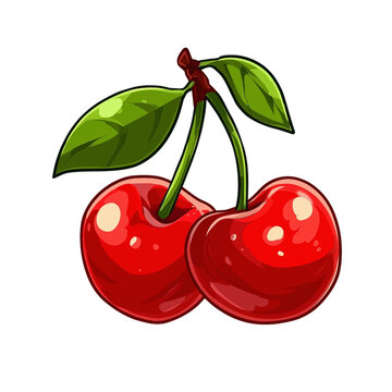 Cherry cereja vermelha red pink cute tasty sweet dessert fruit 