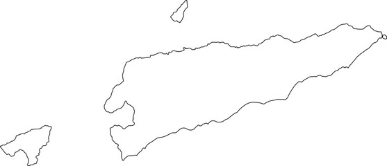 Timor-Leste Flag Map and Silhouette