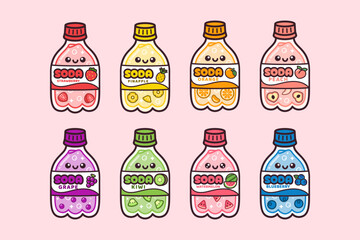 Cute Kawaii Adorable Fruits Soda