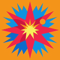 Fototapeta premium Vibrant abstract explosion of geometric shapes and colors