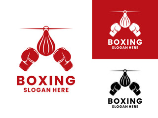 Boxing Club logo design icon. Fighter logo design vector template