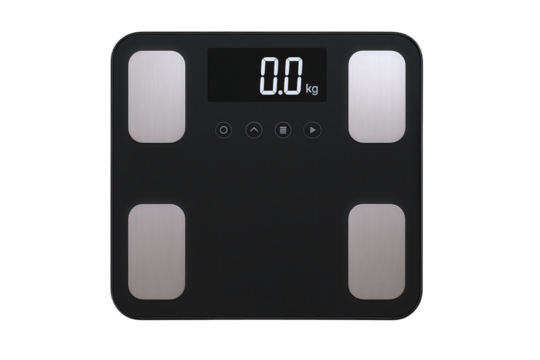 Modern Digital Body Weight Scale with Sleek Metallic Accents and Clear Digital Display for Health Tracking and Fitness Monitoring