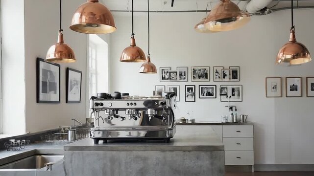 Coffee maker in a hair salon.