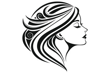 Elegant Woman Outline Vecto