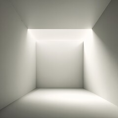 Empty, white room with focused light
