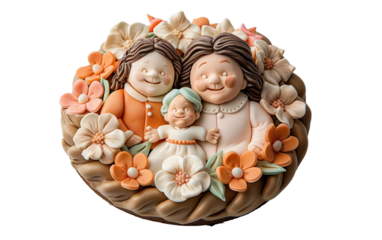 Cherished Family Member Cake Portrait on white background