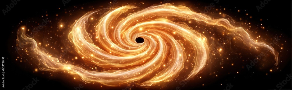 Canvas Prints artistic rendering of a spiral galaxy with a black hole at its center, surrounded by glowing nebula