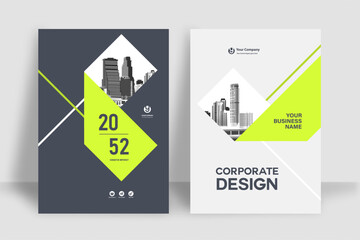 Business Report Cover Template – Yellow Geometric Layout (A4)
