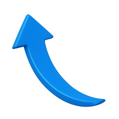 Dynamic Blue Arrow Ascending with Graceful Curve Modern Design for Upward Progress and Growth