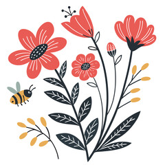 Bees flying in flower