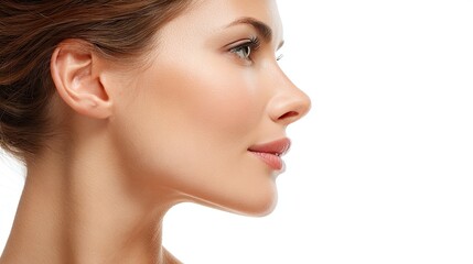 Elegant profile portrait of healthy woman