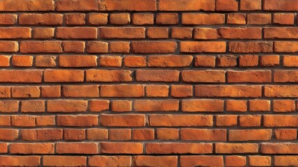 Textured red brick wall in warm lighting. Artificial intelligence image