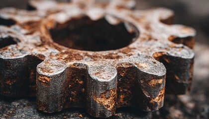 Nahaufnahme eines rostigen Zahnrads