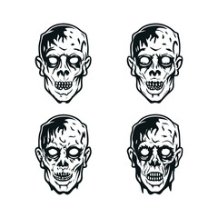 zombie head vector