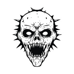 zombie head vector