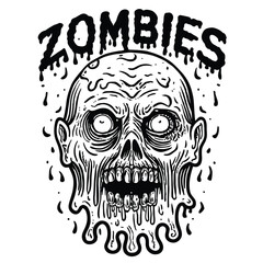 zombie head vector