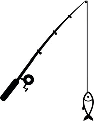 Fishing rod with catch icon