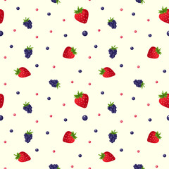 Vector pattern cool fruit berry pattern on a light background sweet delicious patterns © Тарас Примак
