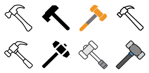 hammer icon set . Labor day related icon