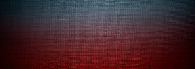 Horizontal wide screen panoramic banner with textile texture and smooth gradient from rink red to pastel blue. Woven fabric cloth material surface. Headers, website covers, minimalist background