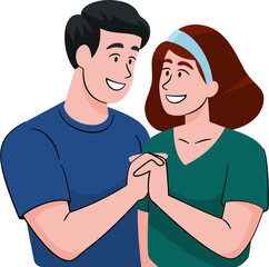 Male and female couples embrace each other in love with ethnic diversity and skin color