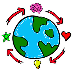 World with Hearts Icon