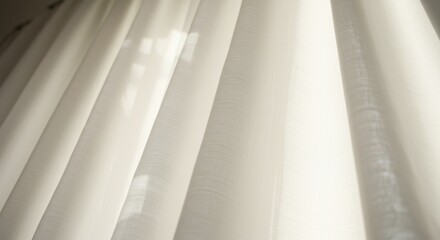 White Sheer Curtains with Sunlight Streaming Through