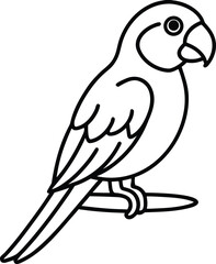 Fototapeta premium Cute parrot perched on a branch isolated on white background