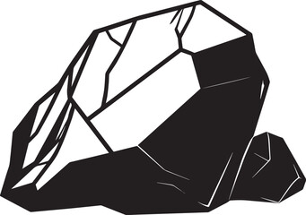 Rock Silhouette in Black | Natural Stone Shape Illustration Vector Format