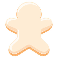 ジンジャーブレッドマンのアイシングクッキーのベクターイラスト