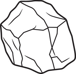 Rock Silhouette in Black | Natural Stone Shape Illustration Vector Format