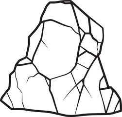 Rock Silhouette in Black | Natural Stone Shape Illustration Vector Format
