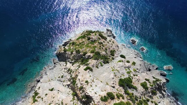 Madonnina di Punta Nera, Elba Island, Tuscany, Aerial view of the panoramic point