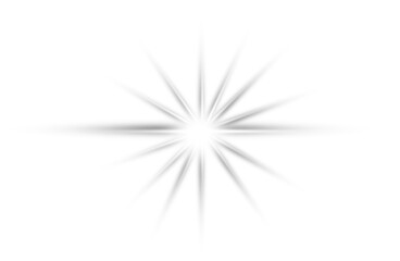 City Skyline Silhouette with Radiant Light Burst – Transparent Background Urban Glow Design