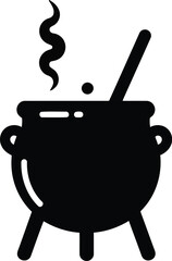 Witch s cauldron steaming with magic potion